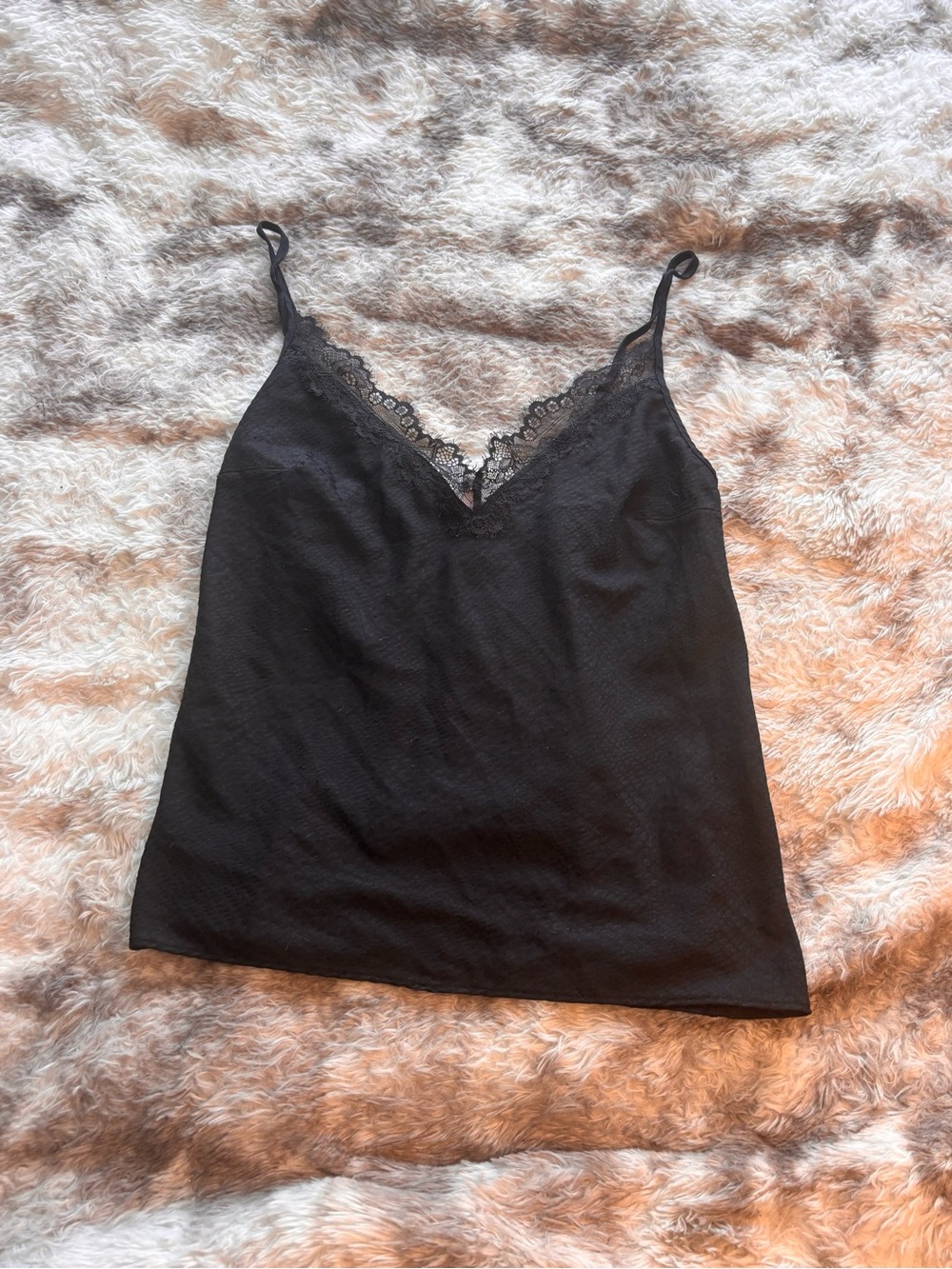 Victoria's Secret Black Lace-Trim Slip Camisole